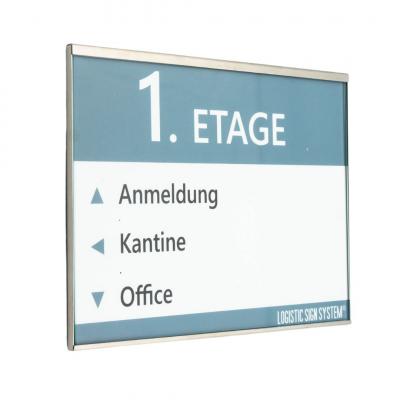 Tuerschild Vitrum G aus Glas und Edelstahl DIN A5
